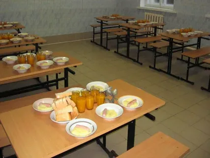 Школьная столовая.